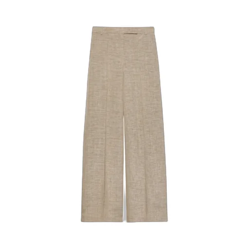 Wide-Leg Slub Grisaille Trousers