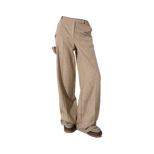 Wide-Leg Slub Grisaille Trousers