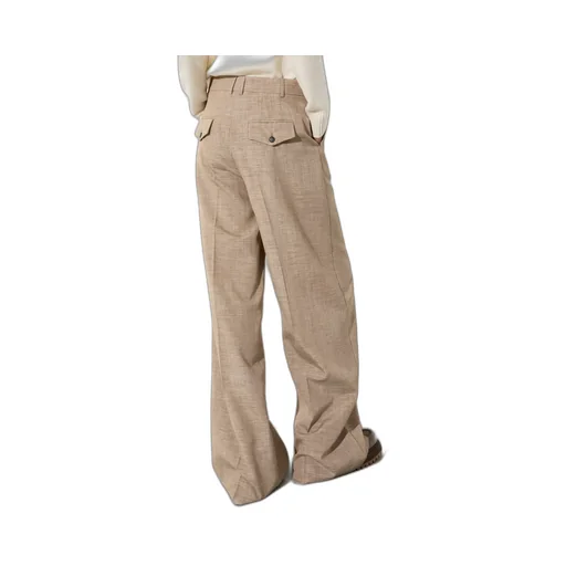 Wide-Leg Slub Grisaille Trousers