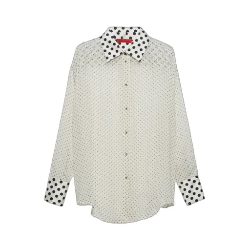 Polka-Dot Silk-Georgette Shirt