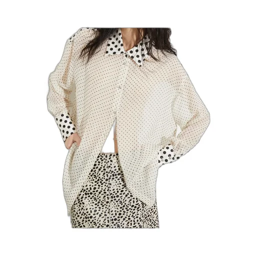 Polka-Dot Silk-Georgette Shirt