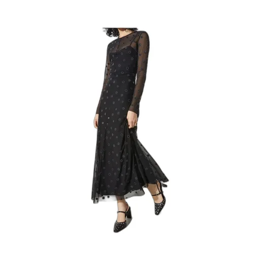 Polka-Dot Tulle-Jersey Dress