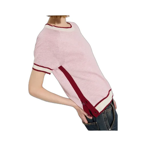 Short-Sleeved Knitted T-Shirt