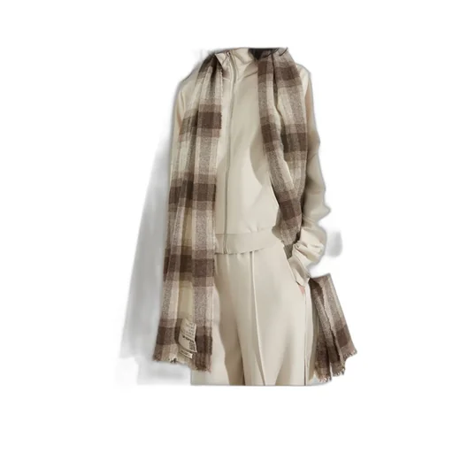 Undyed Wool-Blend Stole