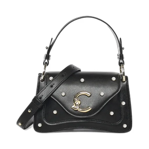 Coccinelle Logo Lettering Embellished Shoulder Bag