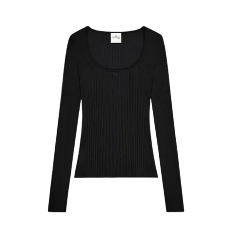 CourrÈGes Long-Sleeved Square-Neck Jumper