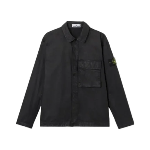 Stone Island Logo Patch Long Sleeved Overshirt