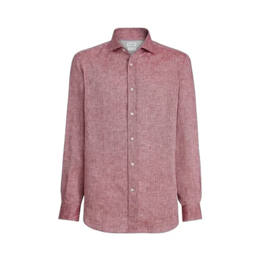 Spread-Collar Linen Shirt