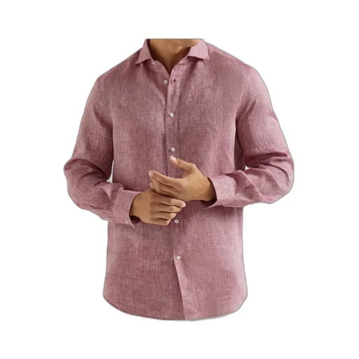 Spread-Collar Linen Shirt