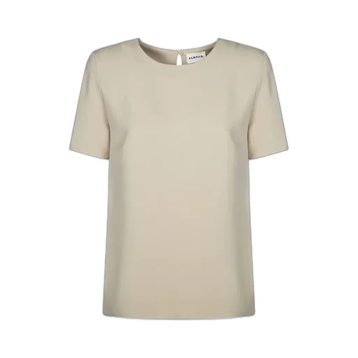 P.A.R.O.S.H. Cady Crewneck Short Sleeved Blouse