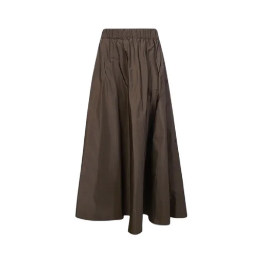 Elastic-Waistband Midi Skirt