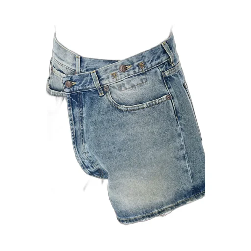 Crossover Denim Shorts