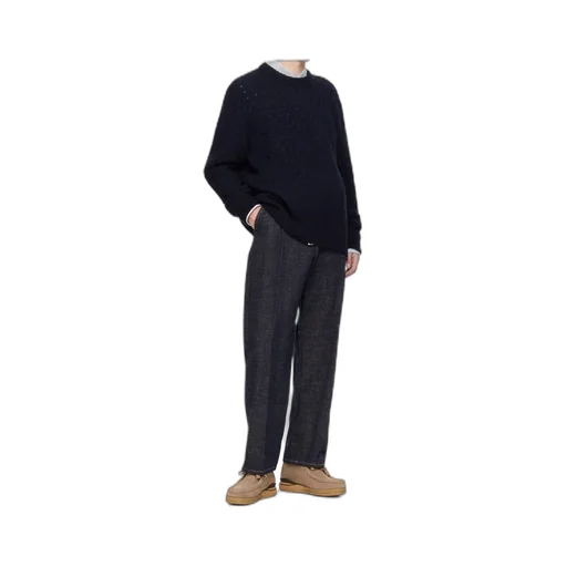 Navy Wool Blend Cable Sweater