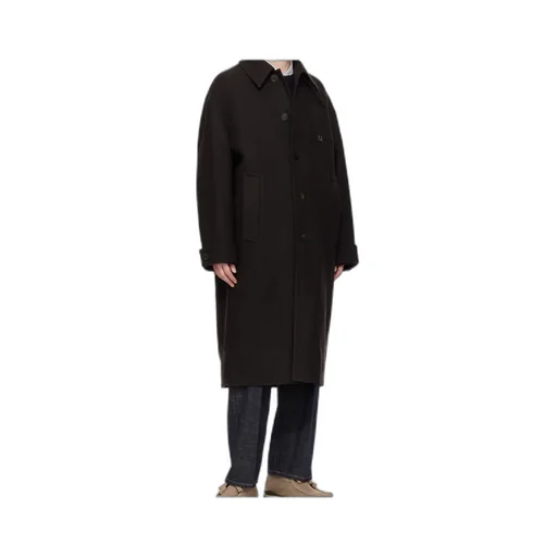 Brown Wool Blend Mac Coat