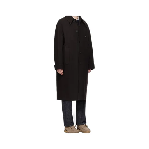Brown Wool Blend Mac Coat
