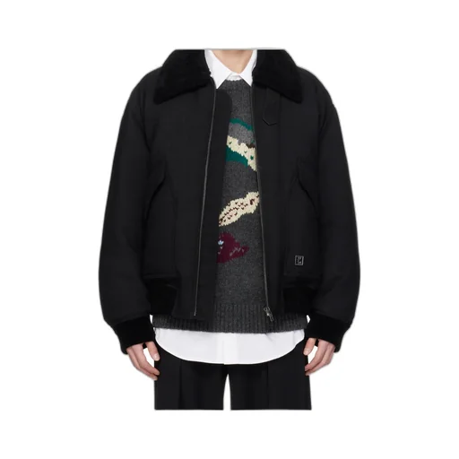 Faux Fur Collar Zip-Up Down Jacket