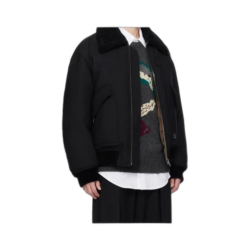 Faux Fur Collar Zip-Up Down Jacket