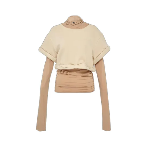 We11Done Rolled-Up Layered Hoodie