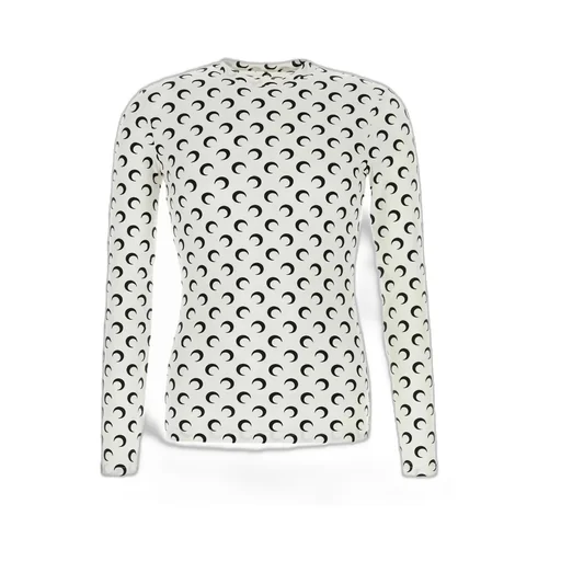 Marine Serre Moon Printed Jersey Crewneck Top