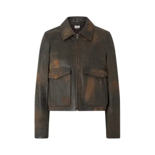 Textured-Leather Jacket