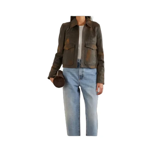 Textured-Leather Jacket