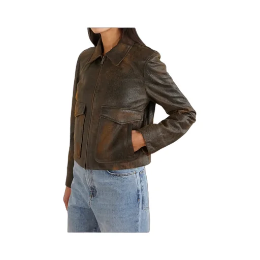 Textured-Leather Jacket