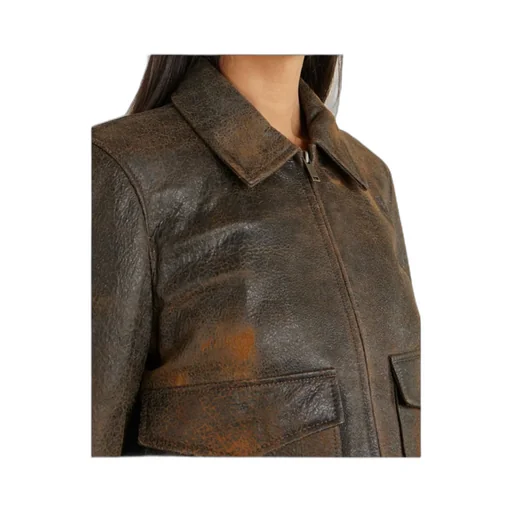 Textured-Leather Jacket
