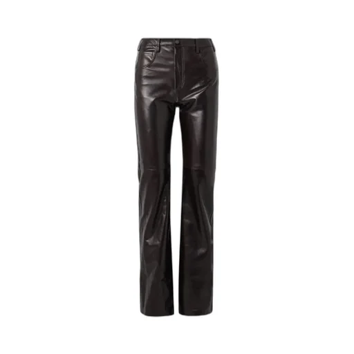 Joan Leather Straight-Leg Pants