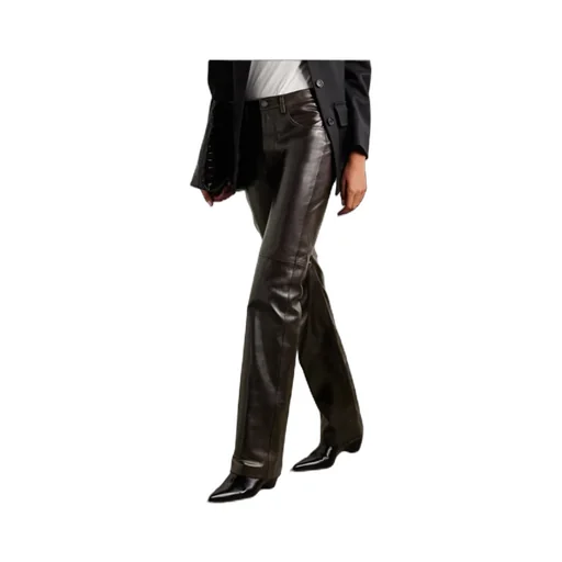 Joan Leather Straight-Leg Pants