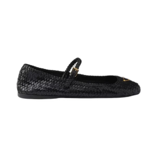 Woven Leather Ballerinas
