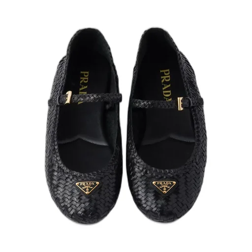 Woven Leather Ballerinas