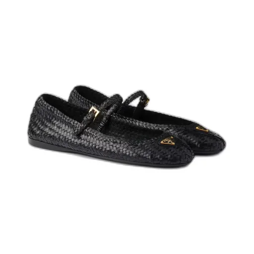 Woven Leather Ballerinas