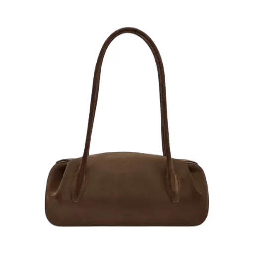 Oyster Shoulder Bag - Chocolate Suede