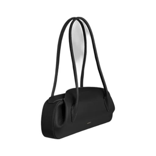 Oyster Shoulder Bag - Black Pebble Grained Leather