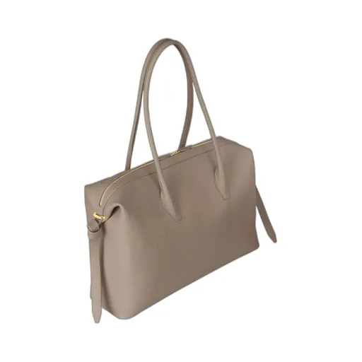 Large Brioche Duffle - Taupe Pebble Grained Leather