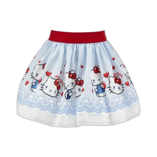 Monnalisa Hello Kitty Print Pleated Skirt