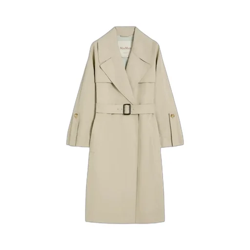 Belted Water-Repellent Twill Trench Coat - Sand
