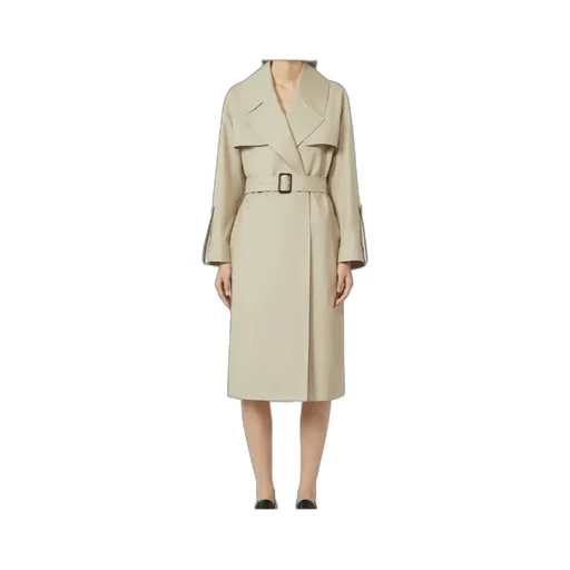 Belted Water-Repellent Twill Trench Coat - Sand