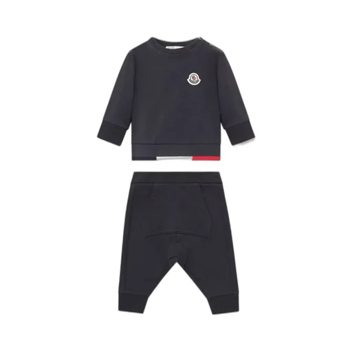 Moncler Enfant Tricolor-Trimmed Sweatsuit Set