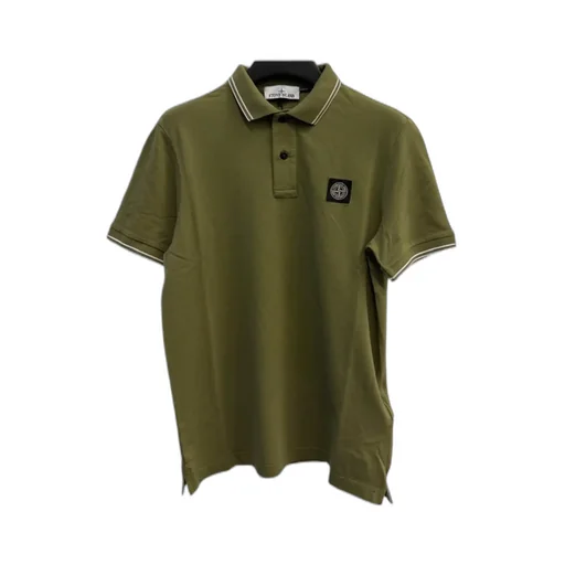 Stone Island Logo Patch Short-Sleeve Polo Shirt