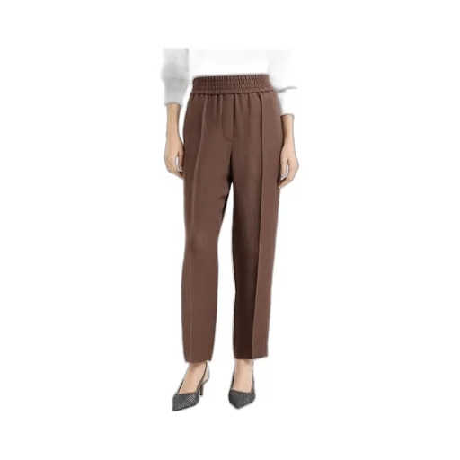 Brunello Cucinelli Fluid Twill Baggy Pull-On Trousers
