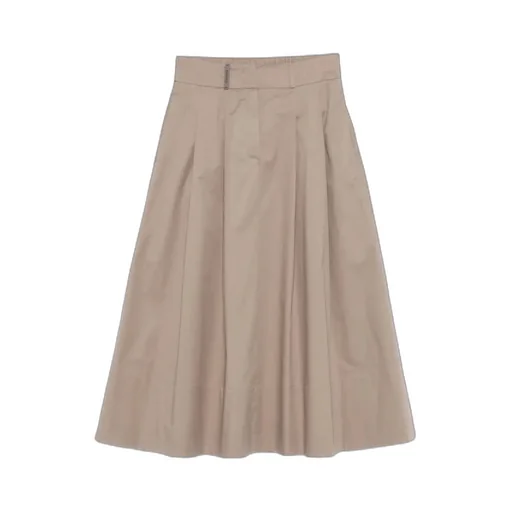 A-Line Pleated Midi Skirt