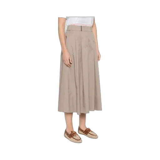 A-Line Pleated Midi Skirt