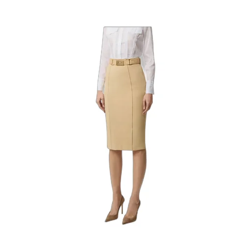 Skirt In Technical Bi-Elastic Fabric With Belt