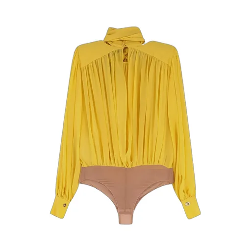 Elisabetta Franchi Georgette Sash Bodysuit