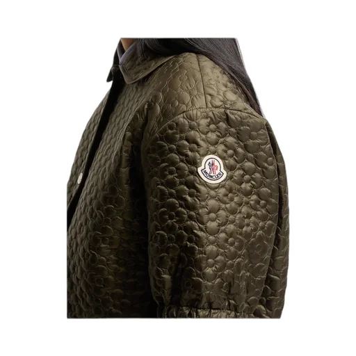 Moncler Floral-Quilted Padded Short Sleeve Shirt