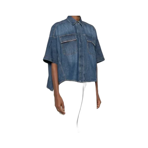 Short-Sleeved Denim Shirt