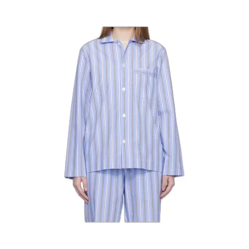 Long-Sleeved Striped Pajama Shirt