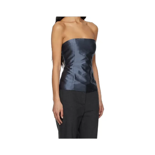 Panelled Strapless Top