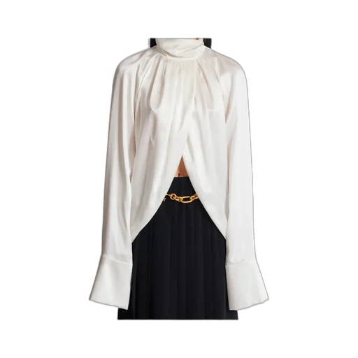 Balmain Draped High Neck Blouse